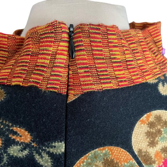 f. l. malik VTG Asian Inspired Multimedia Top XL Black Suede Floral Patchwork - Picture 3 of 9